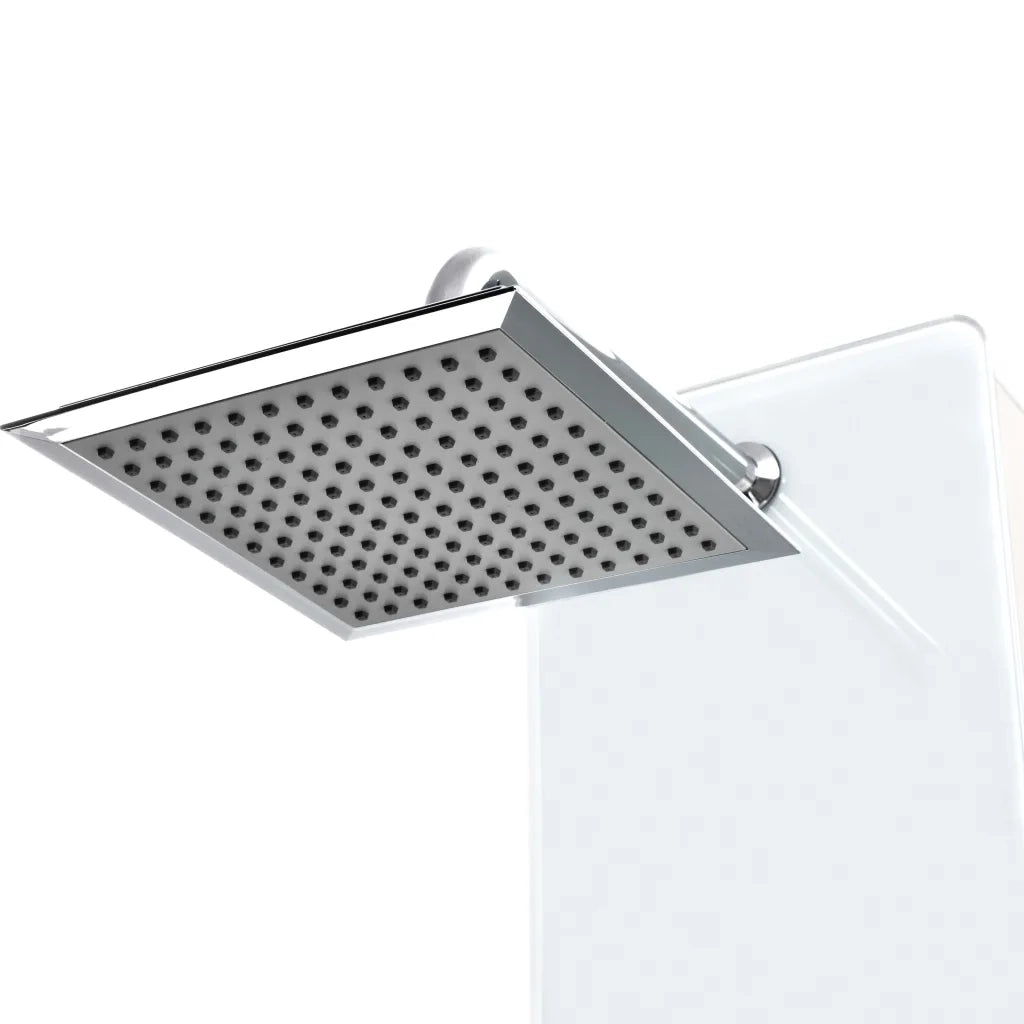 Pannello Doccia in Vetro 25x44,6x130 cm Bianco 142992