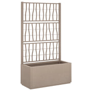 Fioriera | Cassetta per fiori | Vaso Giardino con Traliccio Marrone Chiaro 80x36x140 cm PP
