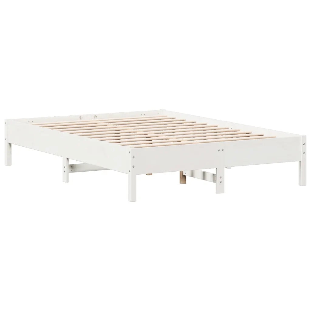 Giroletto senza Materasso Bianco 150x200 cm Legno Massello Pino