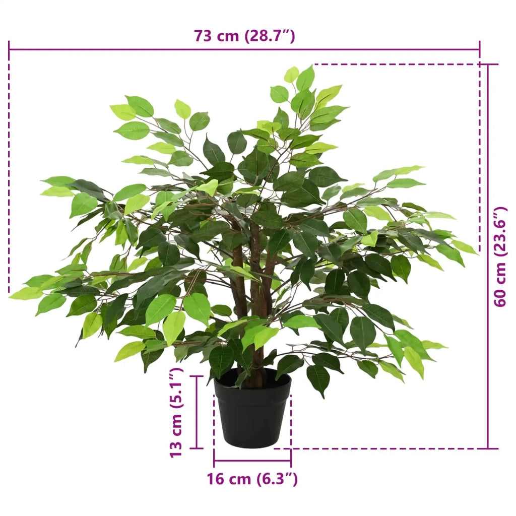 Pianta Ficus Artificiale Verde 73 x 16 x 60 cm Tessuto e Legno CFW9058354