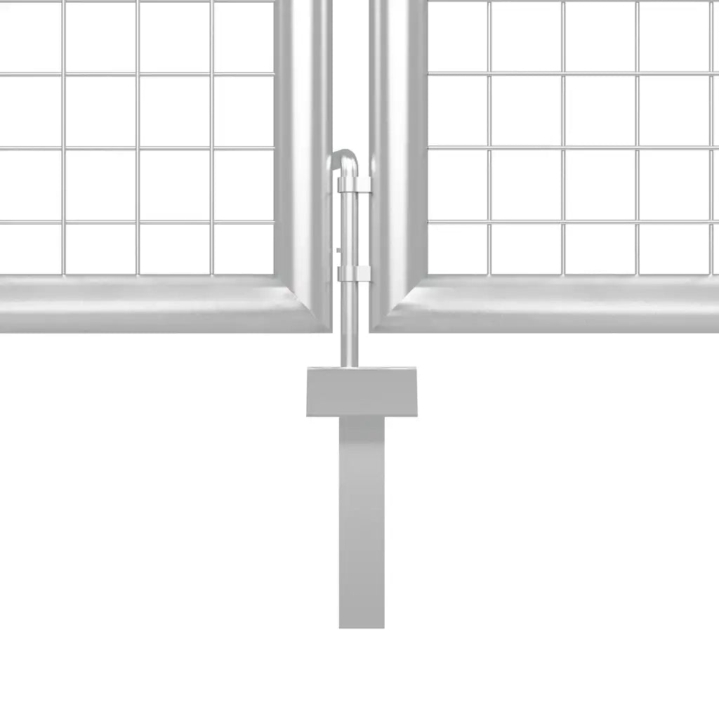 Cancello da Giardino in Acciaio 350x75 cm Argento 144340