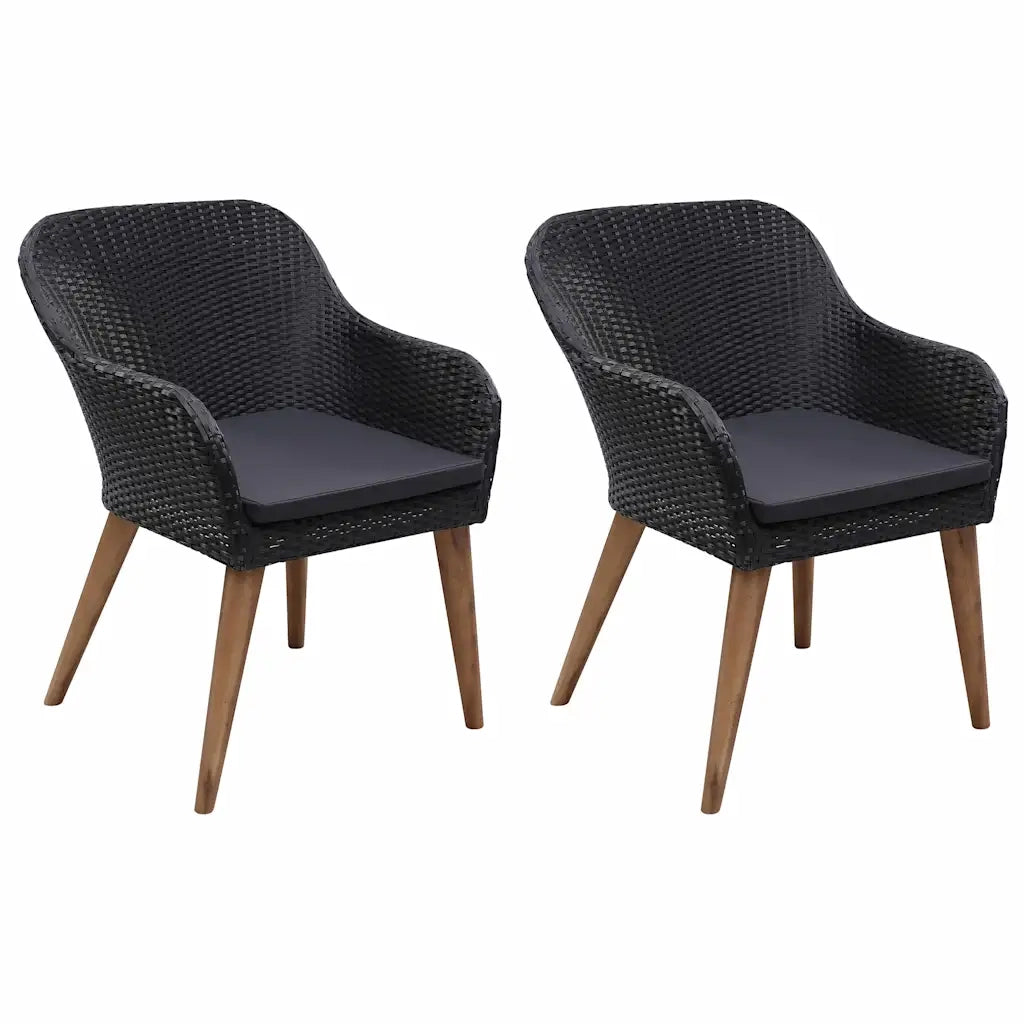 Set Mobili da Pranzo per Giardino 3 pz Nero 3067730