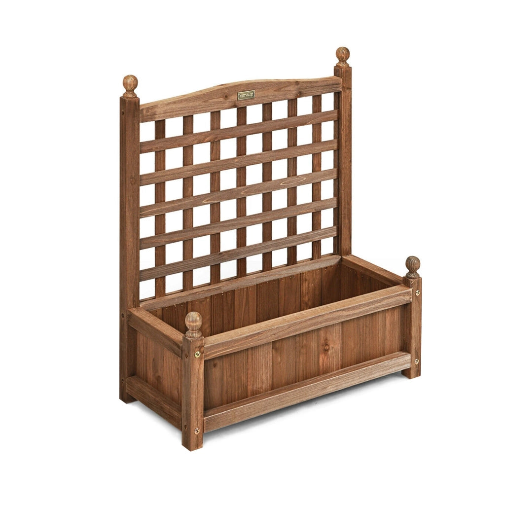 Fioriera in Legno con Spalliera per Piante Rampicanti Robusta e Resistente per Giardino e Balcone