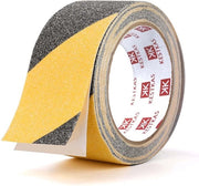 Nastro Antiscivolo Resistente 50mm x 10m - adesivo per esterno e interno - alta trazione - nero e giallo - sicurezza - fissaggio diretto
