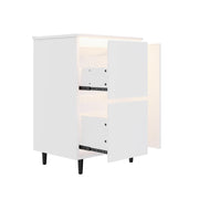 Mobile da bagno con 1 anta e 2 cassetti; lavabo in ceramica - per bagno - bianco