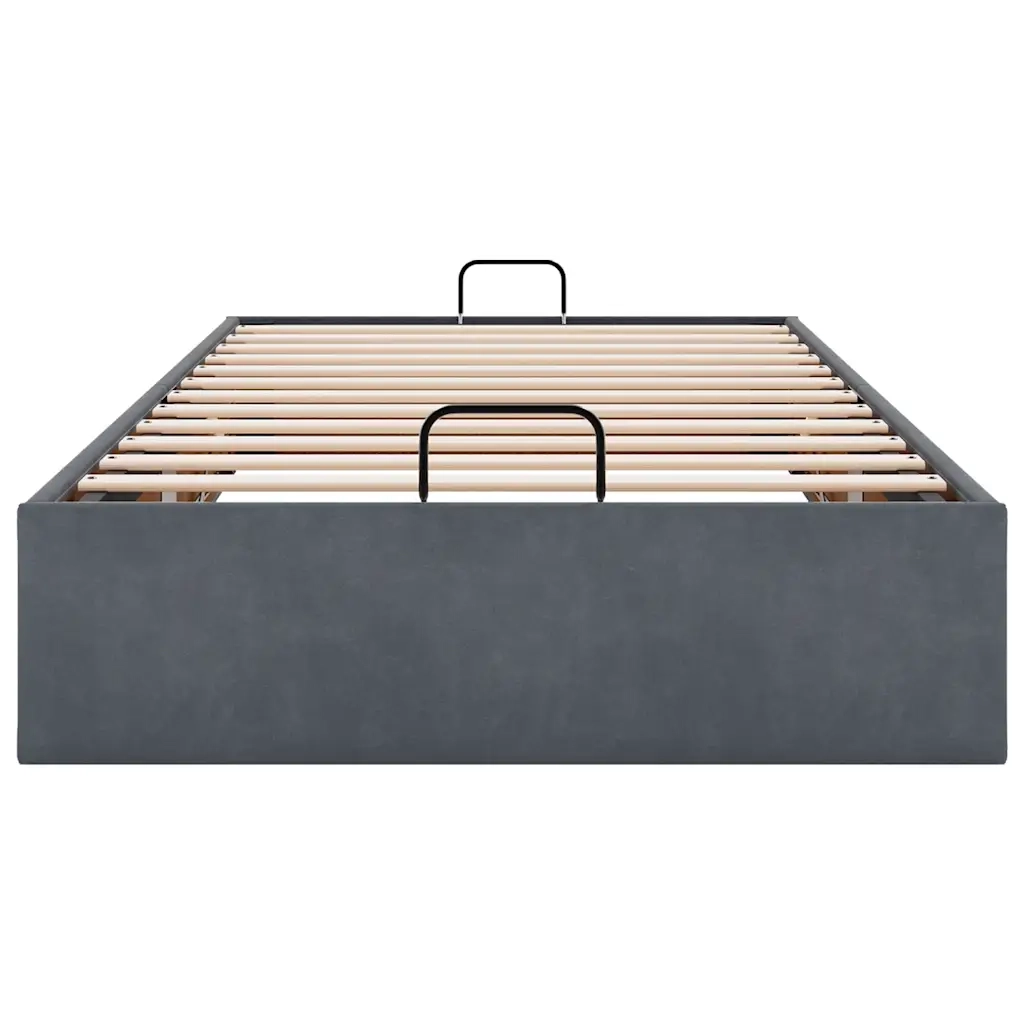 Giroletto senza Materasso Grigio Scuro 90x190 cm Velluto