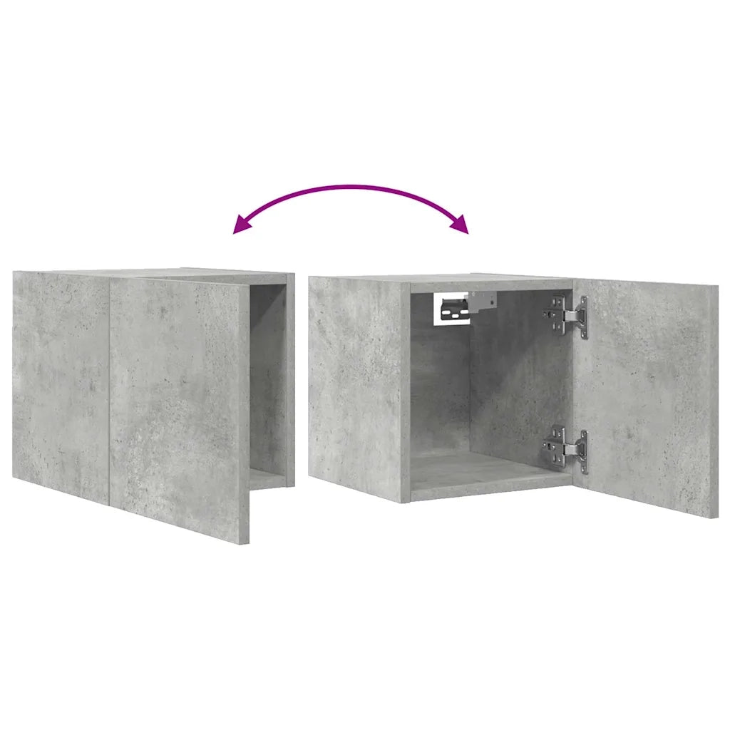 Mobili Porta TV a Parete 2pz Grigio Cemento 30,5x30x30 cm 804494