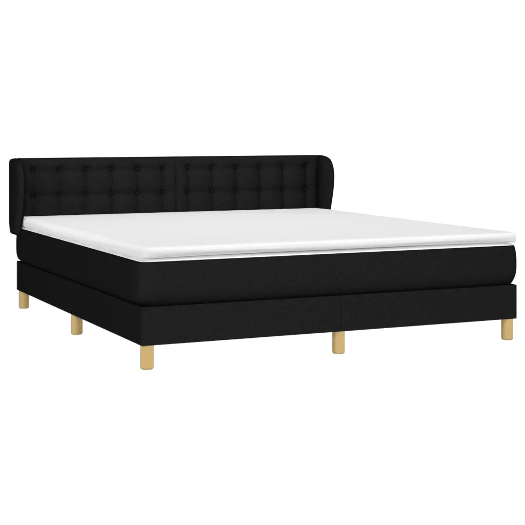 Giroletto a Molle con Materasso Nero 160x200 cm in Tessuto 3127135