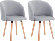 set di 2 sedie sala da pranzo sedie cucina moderne poltroncina salotto Adatte per Sala Pranzo, Soggiorno, Camera da Letto Estetica in Tessuto di velluto Gambe di Legno, Grigio BH121gr-2