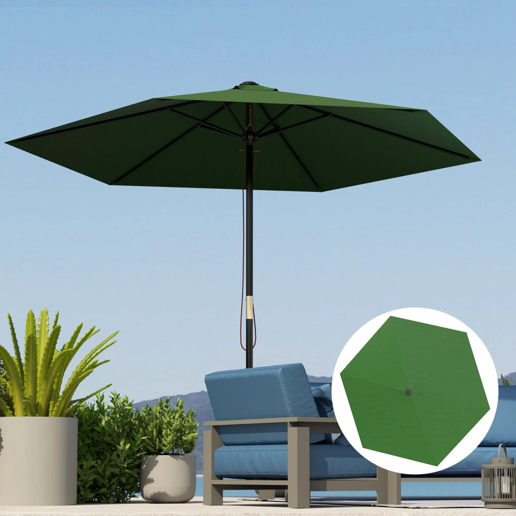 Toldo da Giardino per Ombrellone 3m ¨C zephmum ¨C Verde con Ventilazione