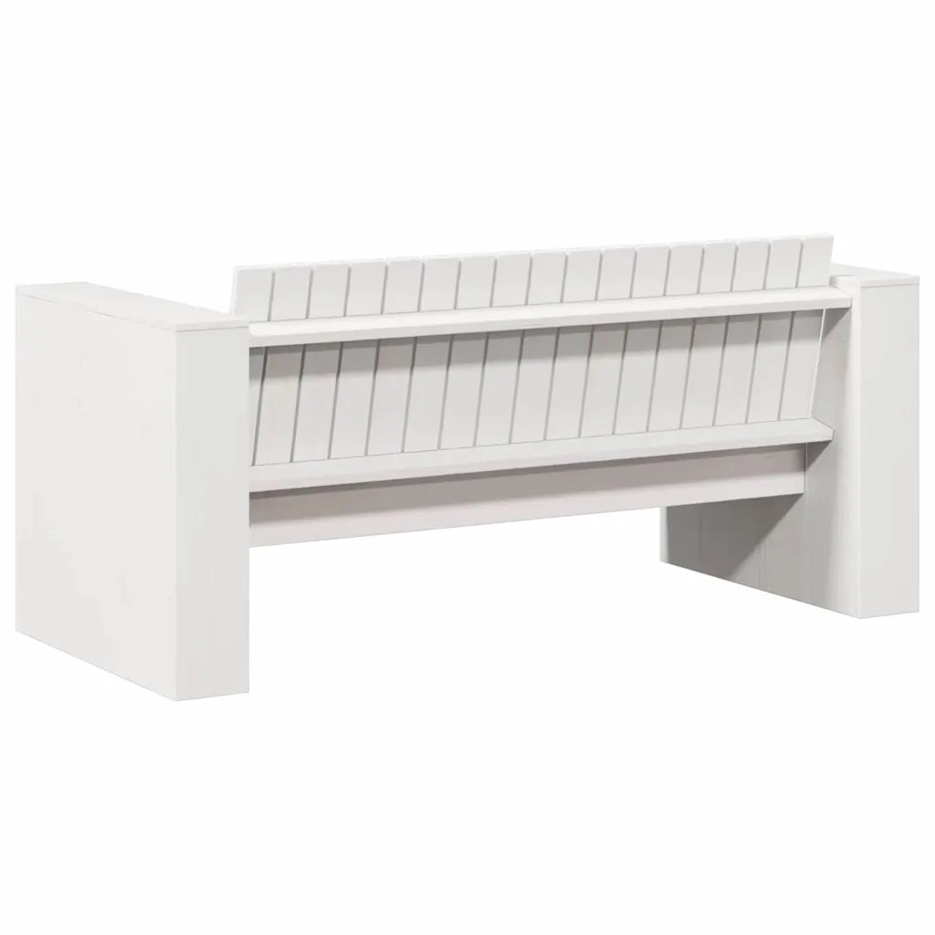 Divano da giardino-Sofa da Giardino-Divano da esterno Bianco 134 x 60 x 62 cm Pino massello
