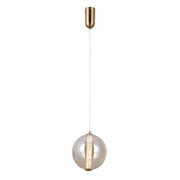 Sospensione Italux Butero sfera vetro ambra LED 9W