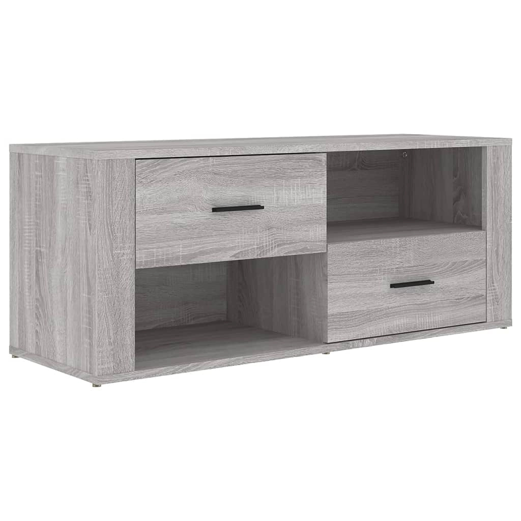 Mobile TV multimediale mensola TV credenza TV sala da pranzo soggiorno camera da letto Sonoma 100 x 35 x 40 cm legno ingegnerizzato grigio 02_0028326