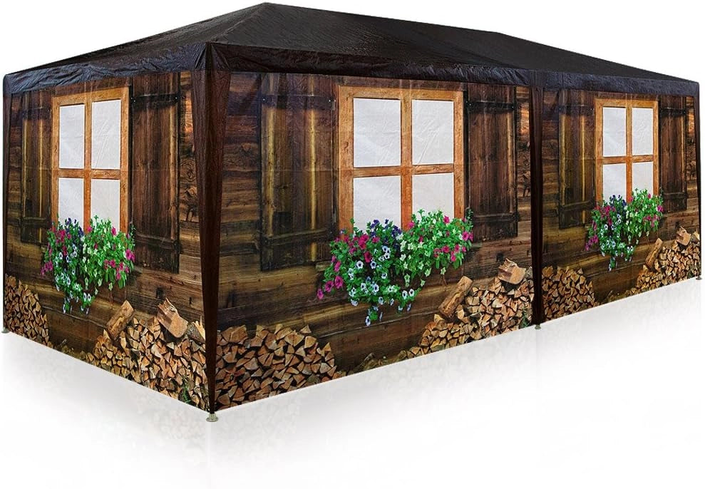 Padiglione da Esterno Capanna 3x6m Pareti Laterali a Rullo Tenda per Feste Eventi Party 18m²