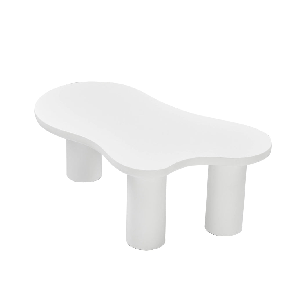TAVOLINO DA CAFFÈ A FORMA DI NUVOLA 107x66x40,5 cm MDF BIANCO