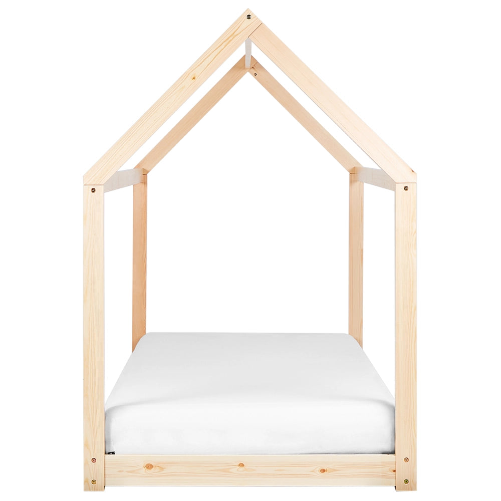 Letto a casetta per bambini in legno di pino chiaro UE misura singola 90 x 200 cm con telaio a doghe letto per bambini piccoli