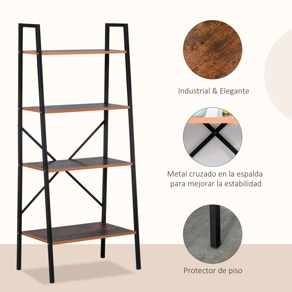 Libreria Scaffale Industriale con 4 Ripiani ¨C zephmum ¨C Marrone 60x35x145 cm