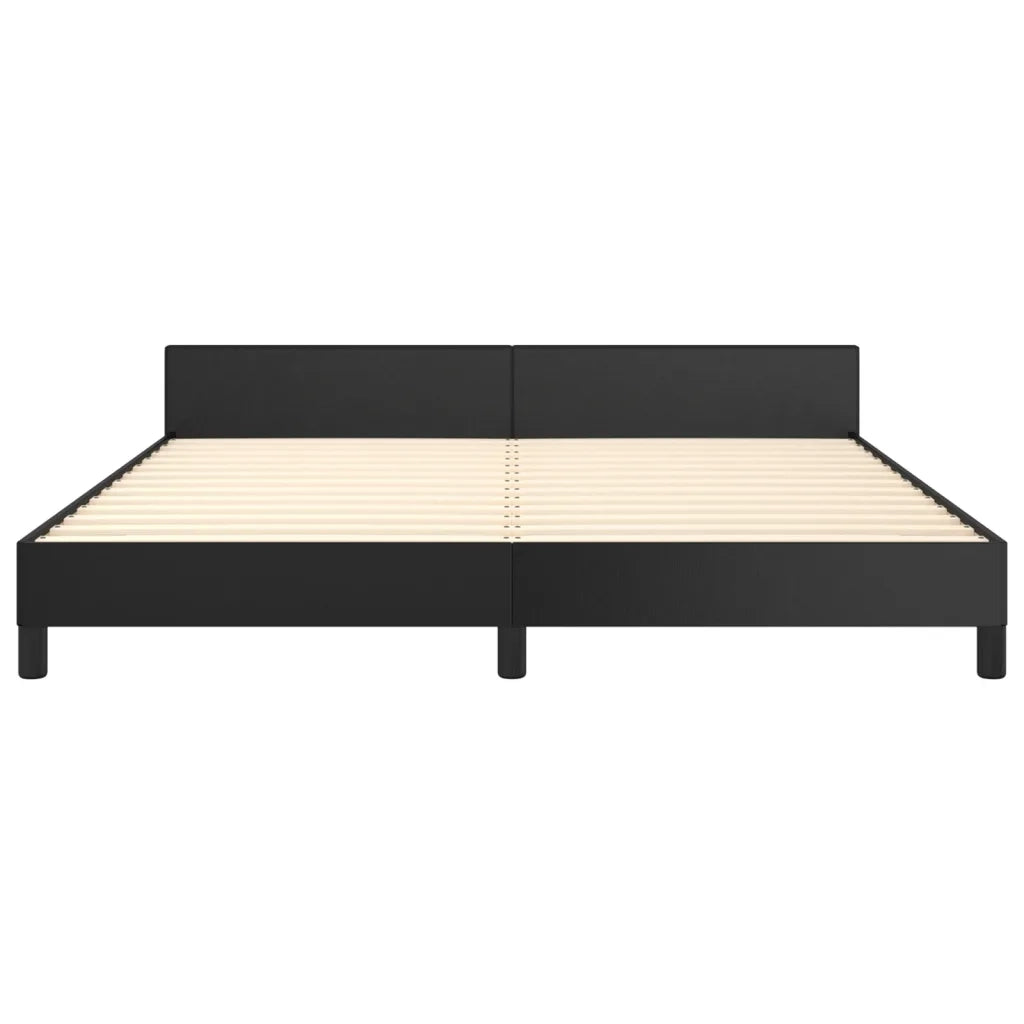 Giroletto con Testiera-Struttura Letto con testiera Nero 180x200 cm in Similpelle 902734