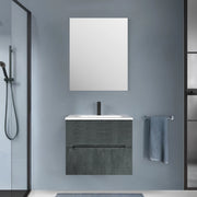 Mobile bagno sospeso 60 lava cannettato 2 cassetti lavabo e specchio Rigo
