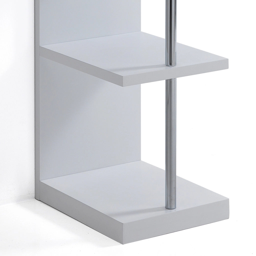 Libreria effetto legno laccata bianca cm. H.139 x L.30 x P.37,5