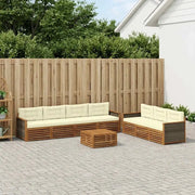 Set di divani da esterno con cuscino 8 pcs Naturale e Crema