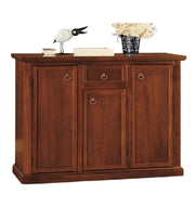 Madia credenza arte povera 3 porte 1 cassetto noce scuro l.120 p.39 h.85 (391) - Mobili 2G