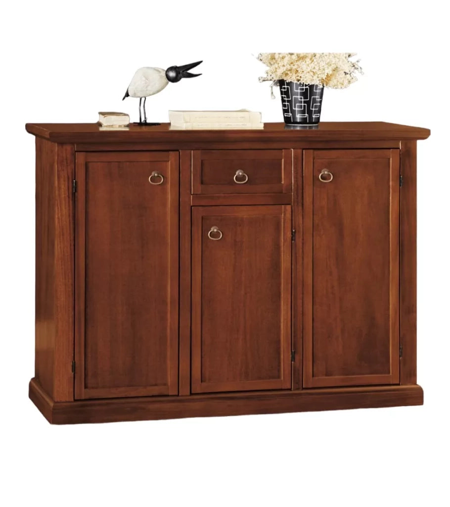 Madia credenza arte povera 3 porte 1 cassetto noce scuro l.120 p.39 h.85 (391) - Mobili 2G