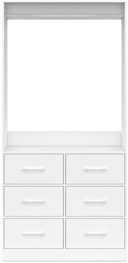 Armadio UPPAH lungo 80 cm con 6 contenitori in tessuto bianco
