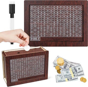 Cassa di risparmio per bambini in legno - conta - maiale da risparmio - banca del denaro - obiettivo di risparmio - cifre - 5000 - 20 x 145 x 77 cm