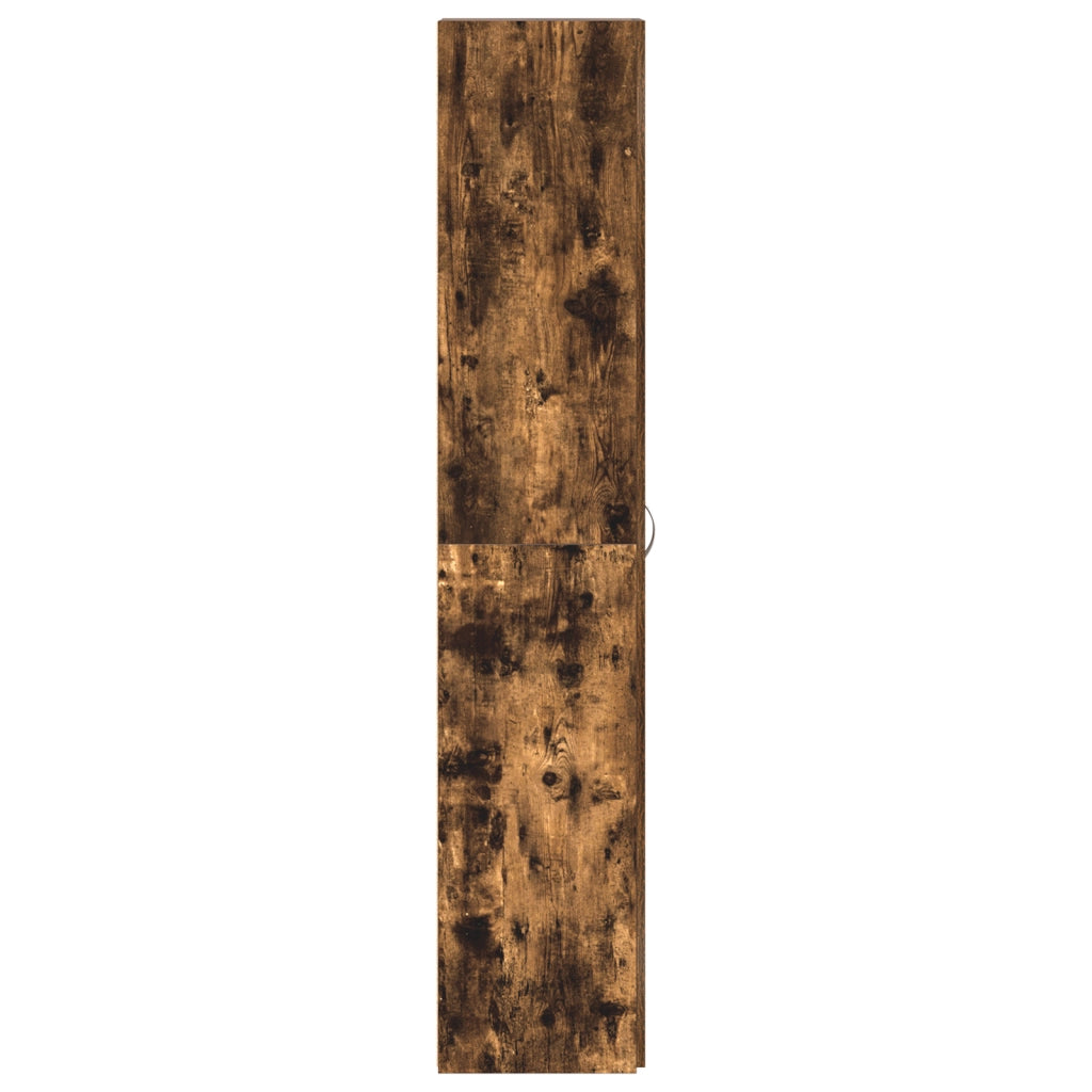 Cabinet per scarpe in rovere affumicato 80x35,5x180 cm in legno ingegnerizzato