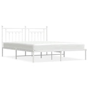 Letto matrimoniale | Letto per adulti | Giroletto con Testiera Metallo Bianco 180x200 cm