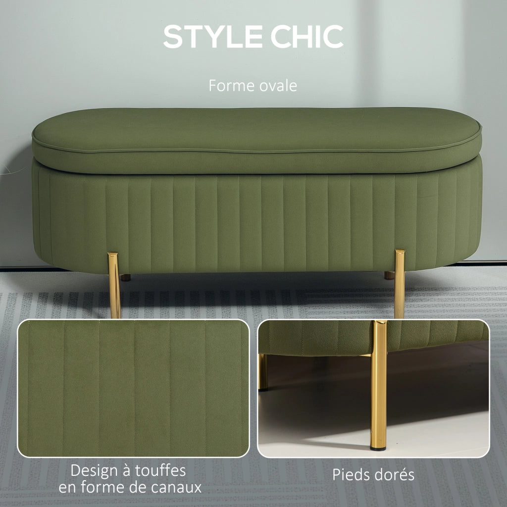 Letto contenitore con cassetti ¨C Zephmum ¨C Velluto verde scuro 108x44x43,5 cm