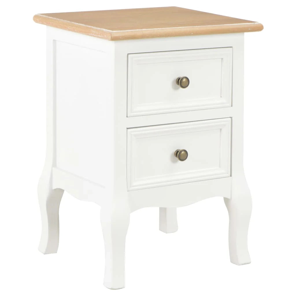 Comodino comodino cassettiera mobili per camera da letto 2 pezzi bianco 35x30x49 cm MDF 1402162