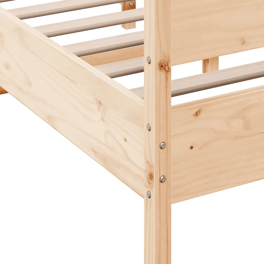 Letto senza Materasso 135x190 cm in Legno Massello di Pino 3216396