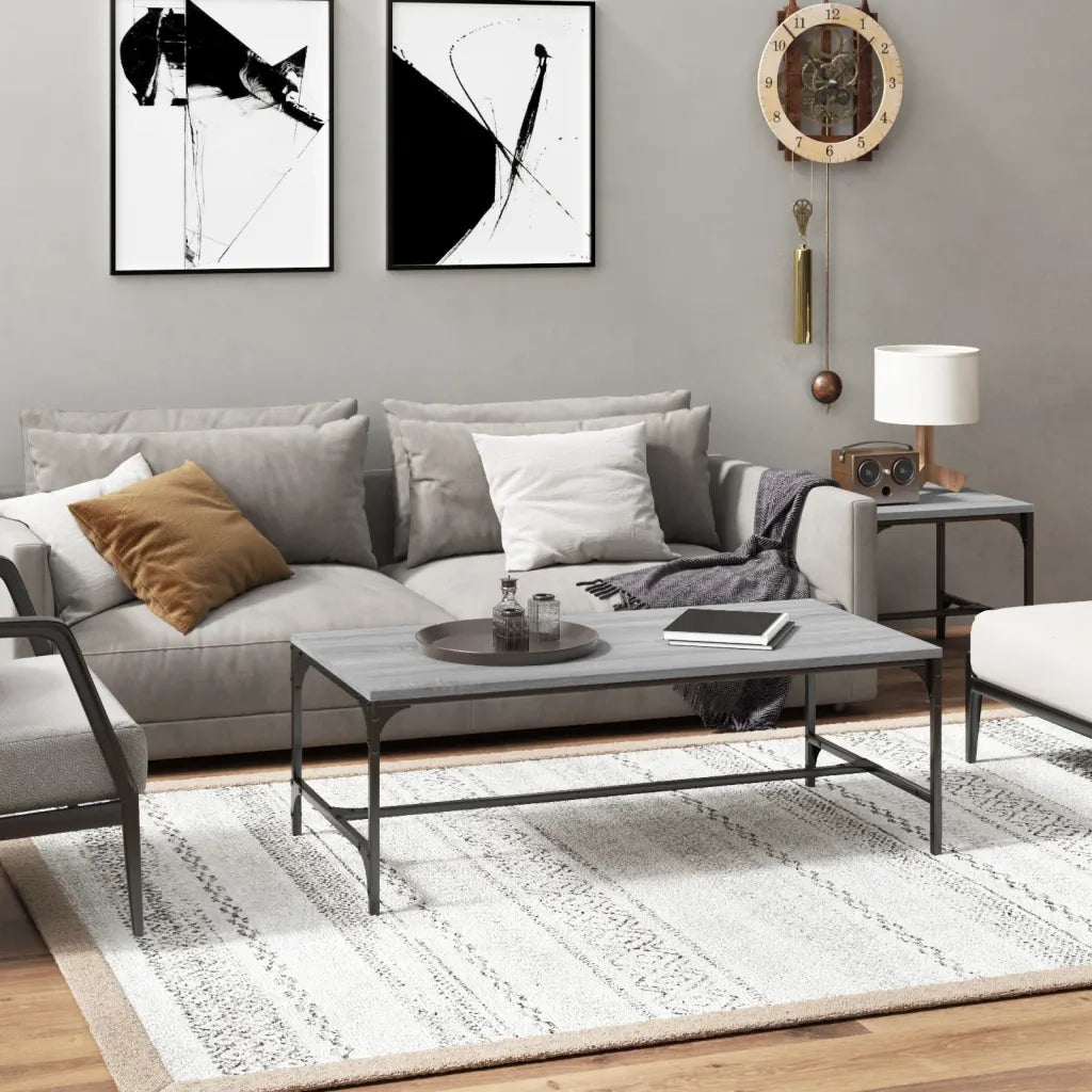 Tavolino da salotto | Tavolino da caff¨¨ | Tavolino da Soggiorno Grigio Sonoma 80x50x35 cm Legno Multistrato