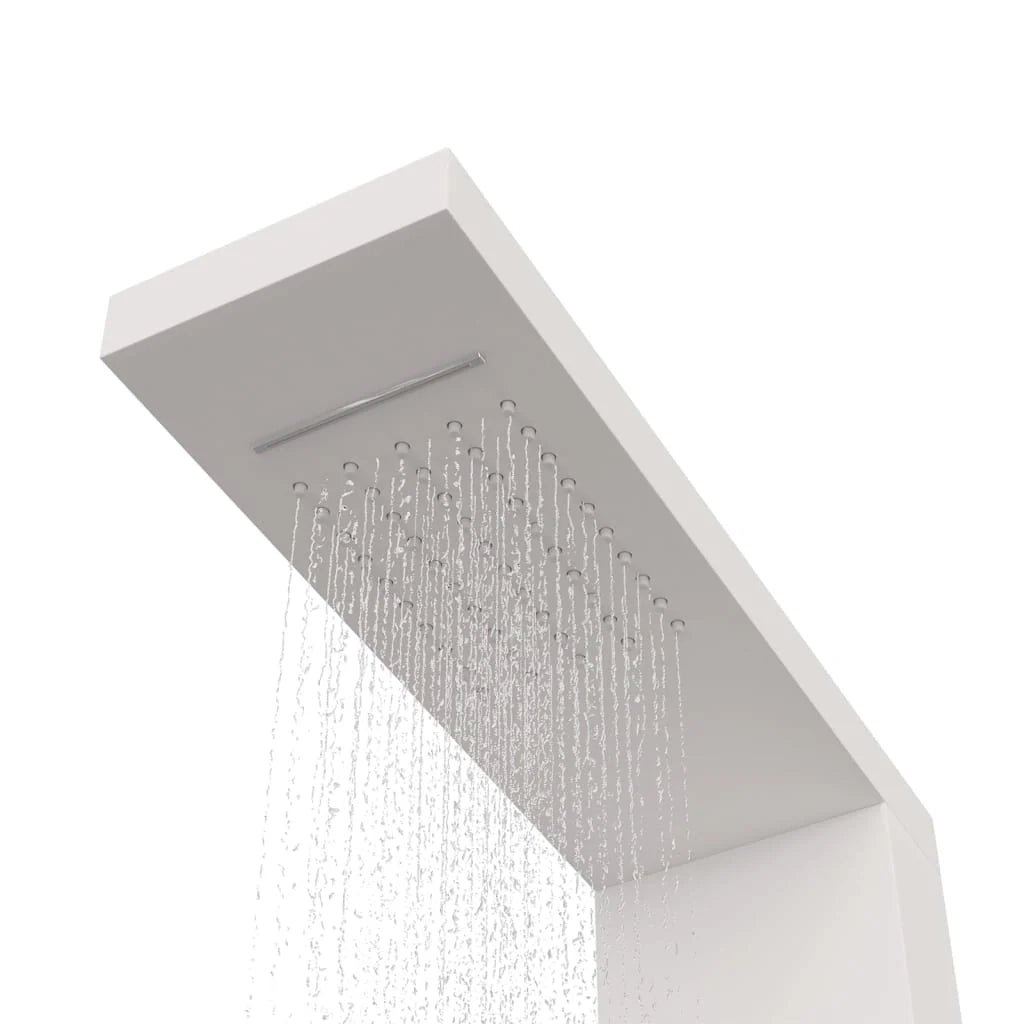 Sistema di pannelli doccia in alluminio e plastica per bagno interno 114 cm bianco 02_0003117