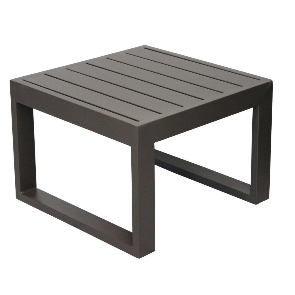 Tavolino in alluminio da giardino 45x45cm Taupe mod. Cuba