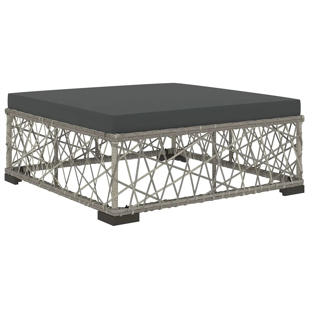 Set Divani da Giardino 5 pz con Cuscini in Polyrattan Grigio 46813
