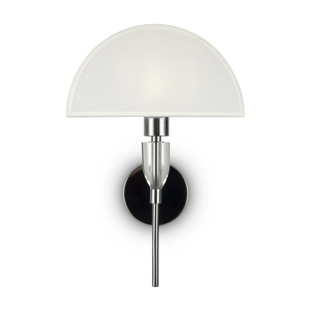 Maytoni applique contemporanea Prima 1 luce E27 cromo metallo diffusore cotone bianco