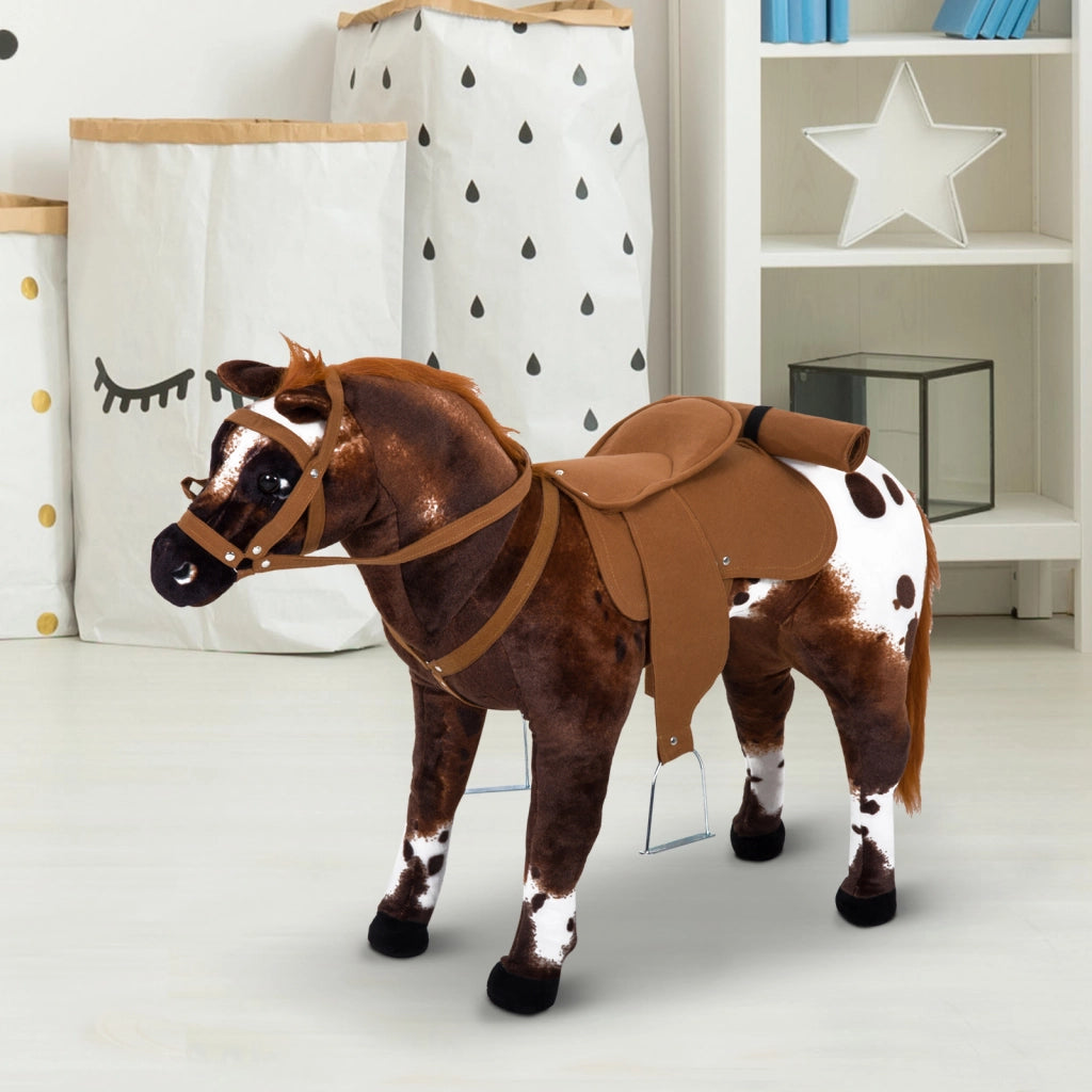 Cavallo giocattolo con sedia e suoni realistici ¨C Xylo ¨C 85x28x60 cm marrone