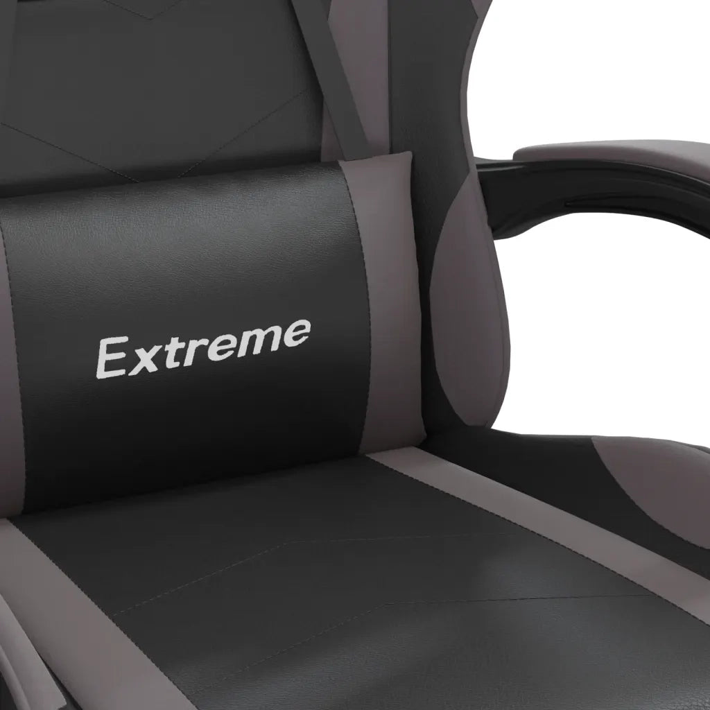 vidaXL Sedia da Gaming Girevole Poggiapiedi Nero e Grigio Similpelle