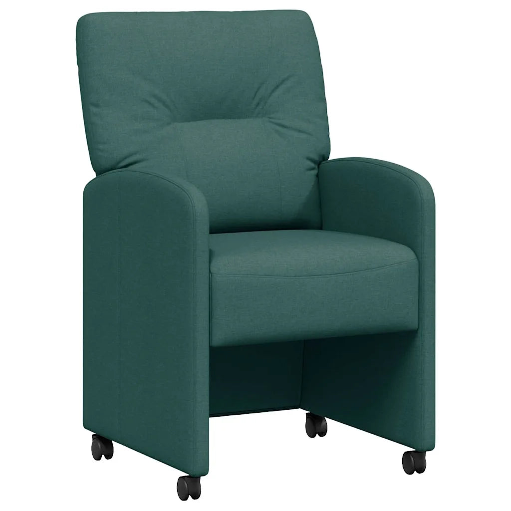 Sedie da Pranzo con Ruote 2 pcs Verde scuro 57 x 67 x 95 cm 42017852