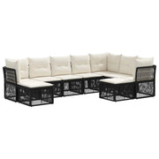 Set Divano da Giardino 9 pcs Nero polyrattan 3434440