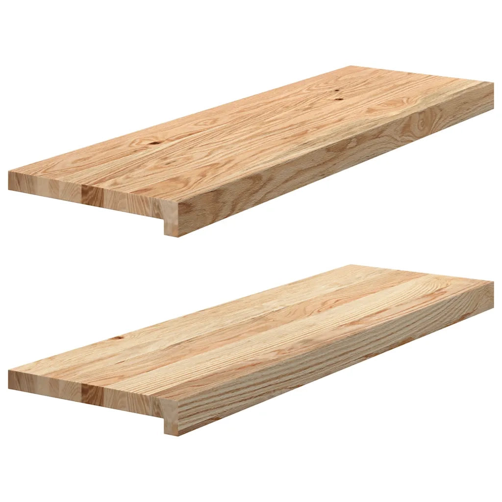 Gradini 2 pz 80x25x2 cm in Rovere Massello Non Trattato 3283773