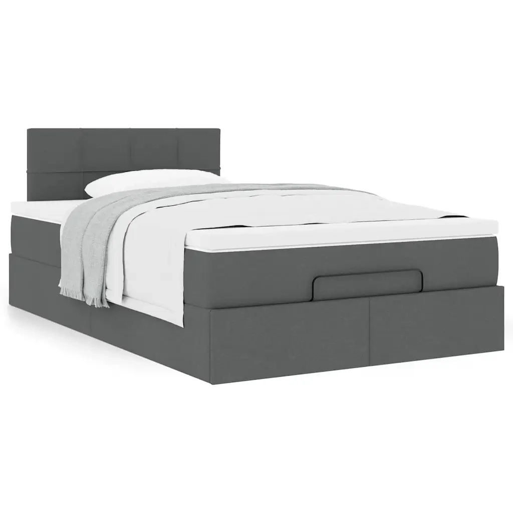 Pouf Letto con Materasso Grigio Scuro 120x190 cm in Tessuto 3311443
