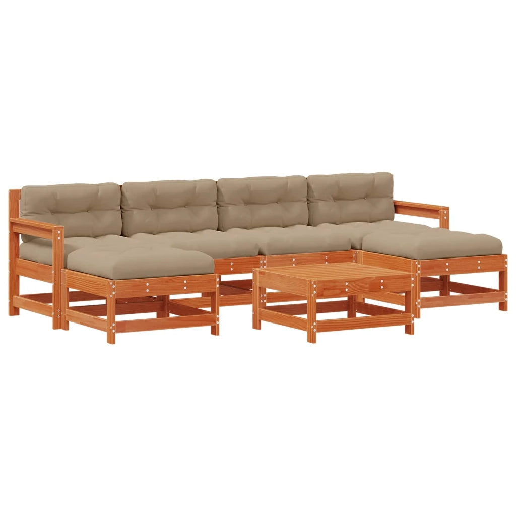 Set Lounge da Giardino 7 pcs Pino Marrone Cerato