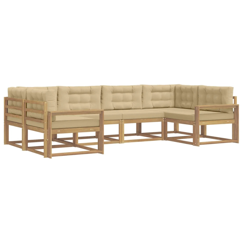 Set di divani da esterno 6 pz Bianco e Beige 3386942