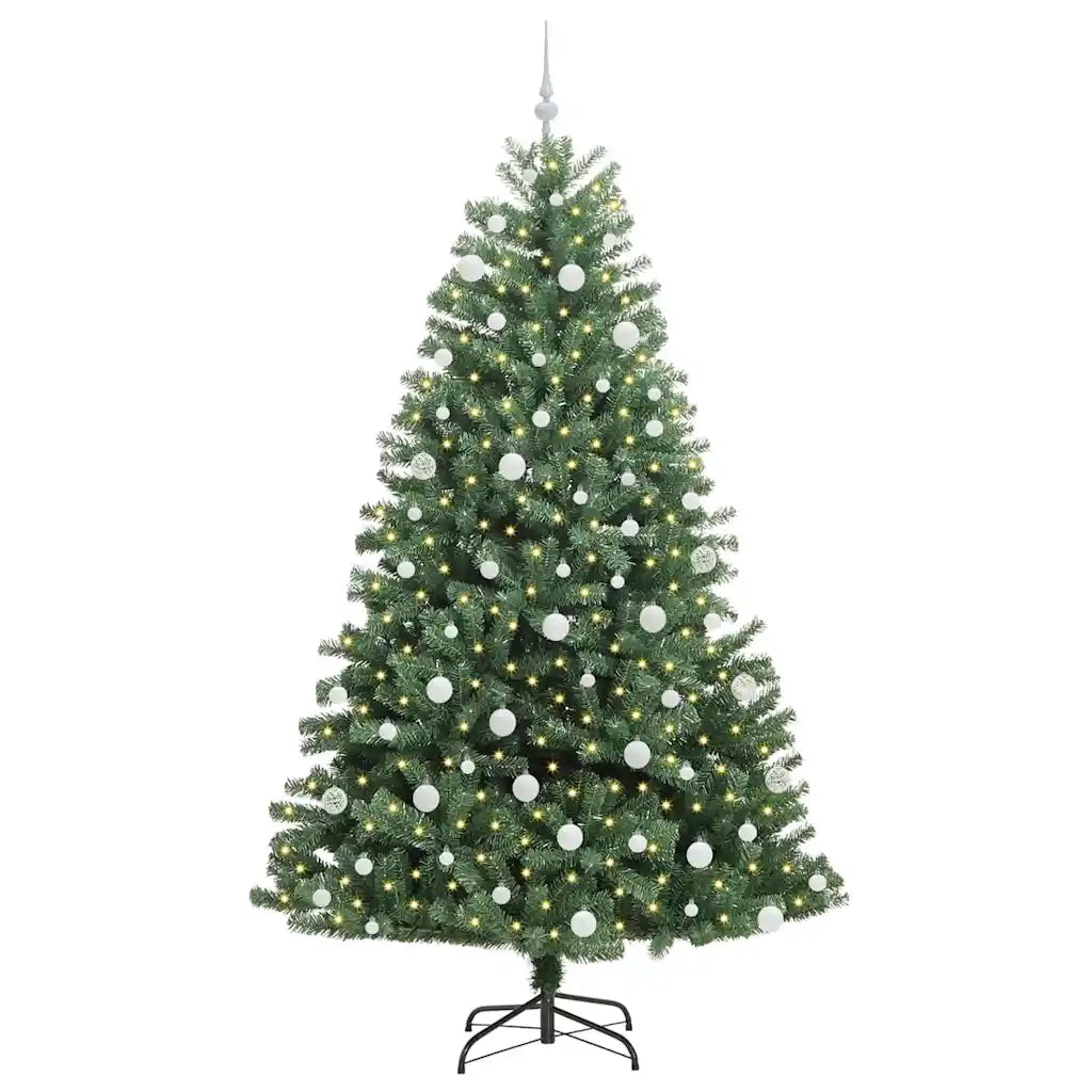 Albero di Natale | Decorazioni natalizie Artificiale con Rami Pieghevoli Verde 210 cm