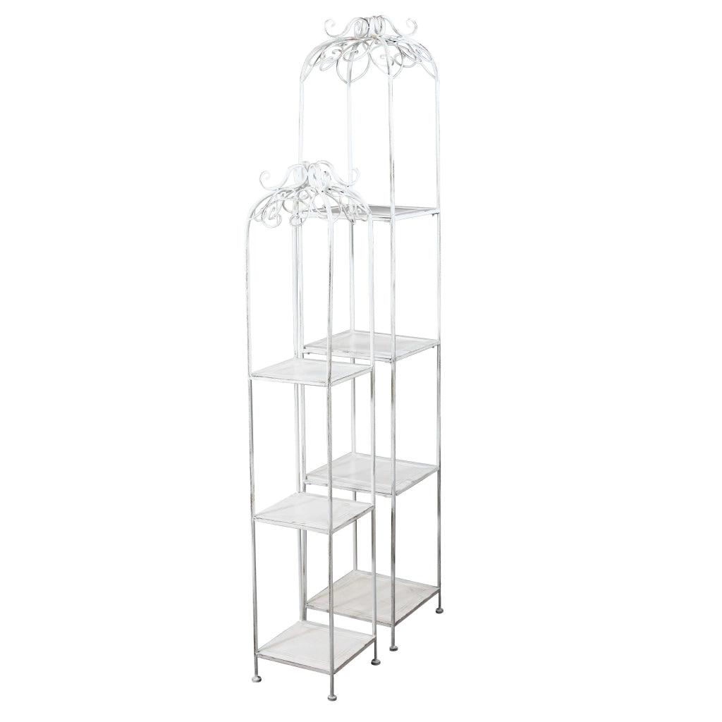 SET DI 2 SCAFFALI DORIANE IN COLORE BIANCO ANTICO