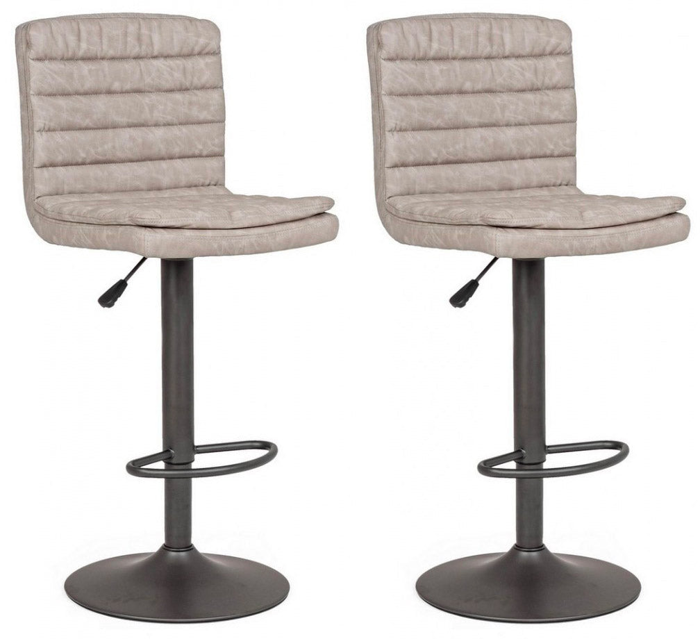Set 2 Sgabelli Bar 41x50x94,5/115,5h cm Connor Grigio Chiaro Vintage